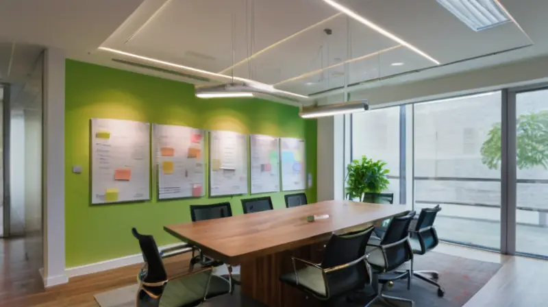 Una oficina moderna y luminosa, con un ambiente colaborativo y detalles inspiradores