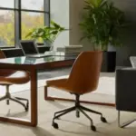 Un elegante espacio de oficina moderno y luminoso