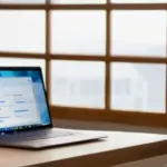 Un moderno espacio de trabajo con un escritorio de madera