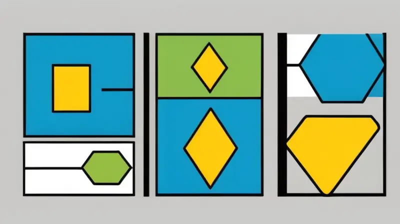 Diseño plano bidimensional con colores vibrantes y formas geométricas que representan decisiones lógicas de manera clara y minimalista