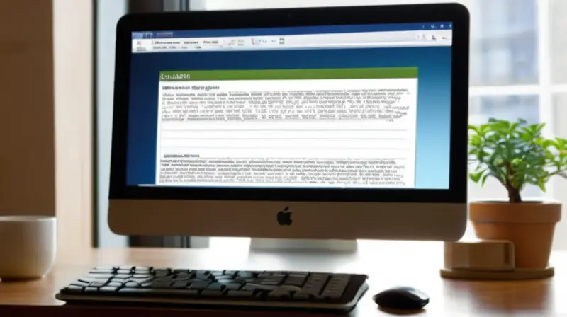 Un monitor elegante muestra una página web bien organizada