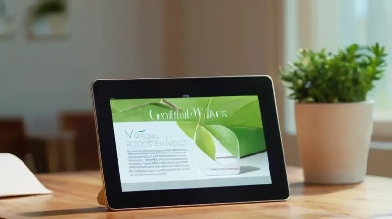 Una tablet digital elegante sobre una mesa de madera