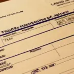 Un detalle de un conocimiento de embarque marítimo en papel blanco