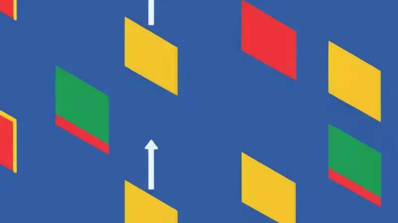 Diseño plano de un monitor con pantalla azul que muestra íconos coloridos y símbolos de operaciones
