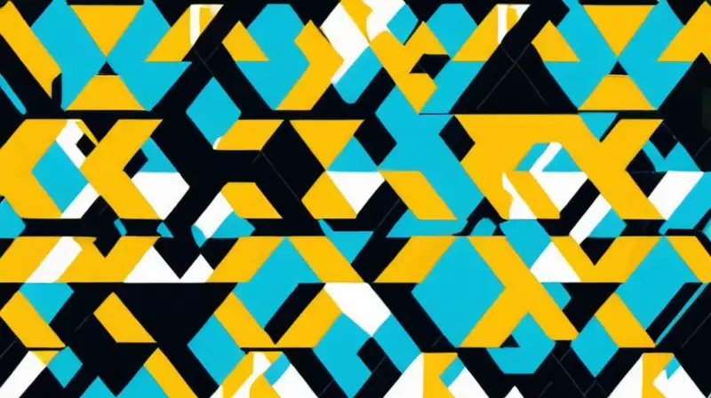 Diseño plano con formas geométricas simples, fondo azul vibrante y una paleta de colores atractiva que enfatiza la claridad y la simplicidad